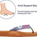 Ampeo Women's Arch Support Flip Flops Comfortable Casual Summer Beach Thong Sandals (10, Floral Green)