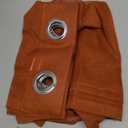 KOUFALL Burnt Orange Curtains 2 Panels,Sheer Linen Grommet Bohemian Curtains for Living Room Bedroom,84 Inches Long,Dark Dusty Orange