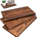 3Pack Rectangle Unfinished Wood Double Sided Carbonized Paulownia Wood Art Board Chipboard for Wall Shelf DIY Crafts Home Decorations Door Hanger Sign (11.4 * 6 * 0.59in)(Dark Brown)
