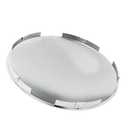 Semi Truck Hub Cap Cover - 5 Even Notched - for Front Wheel Universal Fit - 2 Pc Pack, Lip: 7/16" with pre-Installed Clips (Dome Top, Chrome)