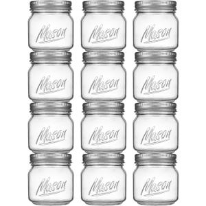 Mason Jars 10oz - 12Pack Glass Jars with Leak Proof & Food Grade Canning Jars for Spices, Dry Food Storage & DIY Crafts, Perfect for Home Cooks, Meal Prep, and Crafting Enthusiasts