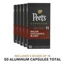 Peet's Coffee, Dark Roast Espresso Capsules, Compatible with Nespresso Original Machines - Major Dickason's Blend Intensity 11, 50 Count (5 Boxes of 10 Espresso Capsules)