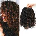 Gogo Curl Crochet Hair 8 Inch Short Curly Crochet Hair for Black Women Beach Curl Water Wave Curly Crochet Braids Hair, Deep Wave Synthetic Braiding Hair Extensions(8 inch P1B/30)