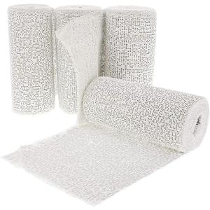 4 Pack Plaster Cloth Rolls for Belly Casting 6 in x 15 ft - Gauze Bandages for Mask Making - Wrap Strips for Paper Mache Paste Sculptures - Arts and Crafts