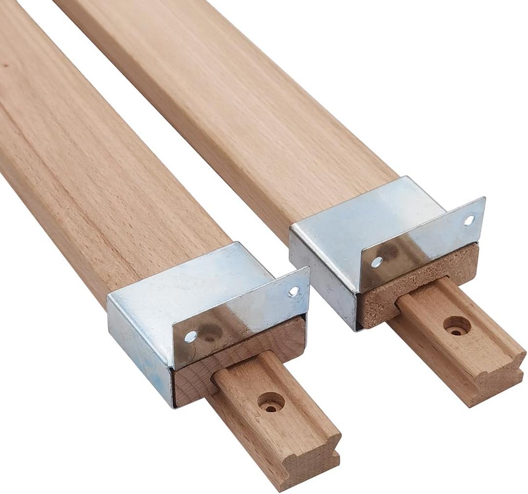 Wooden Drawer Slides 16 Inches Classic Wood Center Guide Track with Slide Glides (1 Pair)
