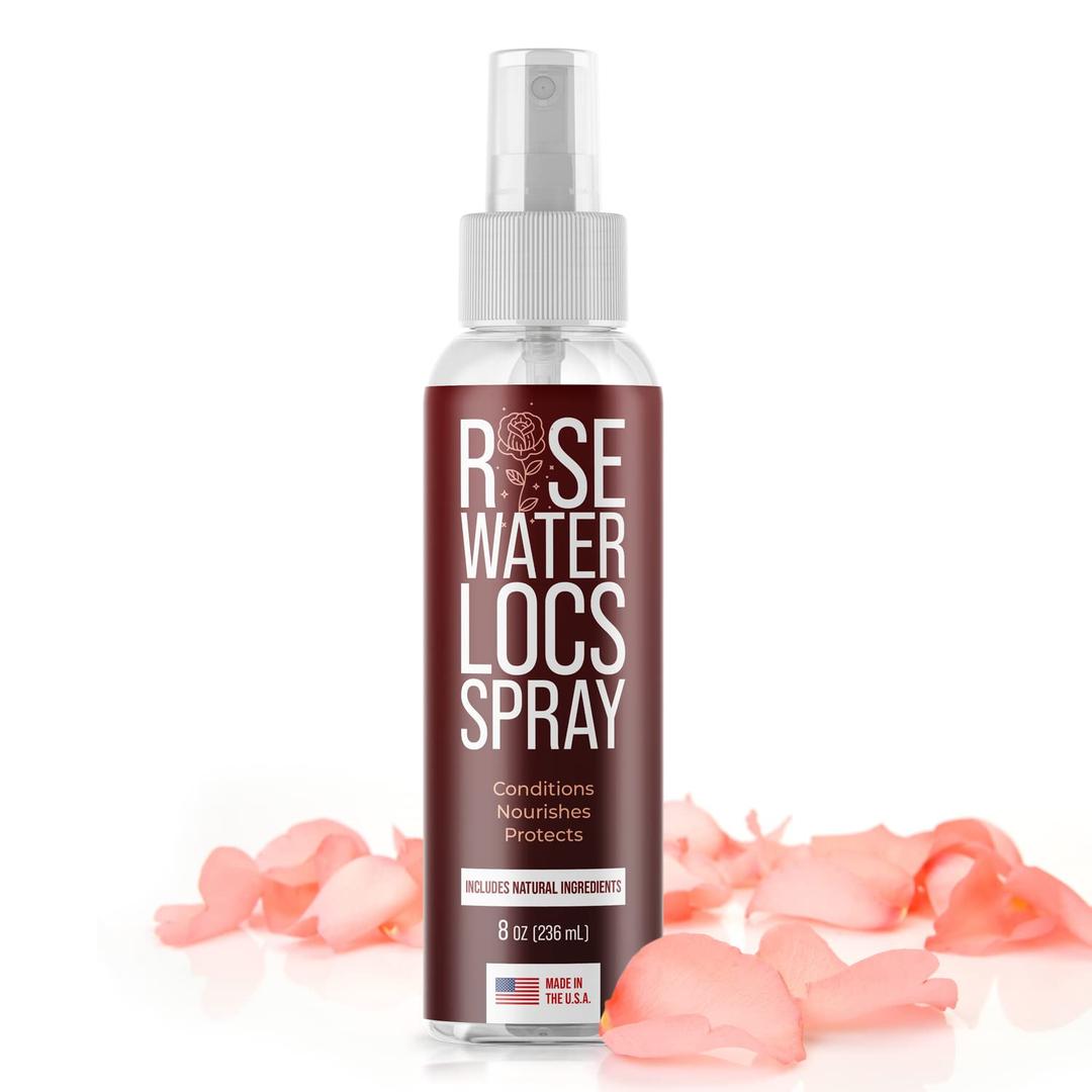 IMPRESA Rose Water Spray - Moisturizing Loc Treatment for Dreadlocks, Braids & Faux Locs - Hydrating for Most Hair Types - No Sulfates, Mineral Oil, Silicone or Parabens - 8oz