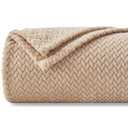 NEWCOSPLAY Super Soft Throw Blanket Brown Premium Silky Flannel Fleece Leaves Pattern Lightweight Bed Blanket All Season Use (50"x60")