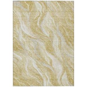 Addison Rugs Chantille ACN720 Gold 2'6" x 3'10" Indoor Outdoor Area Rug, Easy Clean, Machine Washable, Non Shedding, Bedroom, Entry, Living Room, Dining Room, Kitchen, Patio Rug