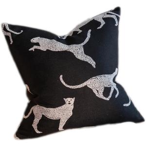 Croker Horse 20x20'' inches Throw Pillow Cushion Covers - Black Embroidery Leopard Cheetah Luxury Modern Style Couch Sofa Pillow Cover for Living Room Bedroom