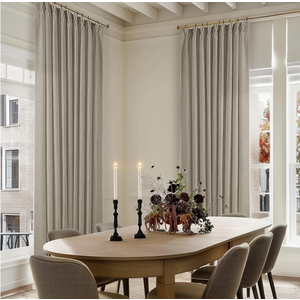 Taupe 60 Inch Wide Curtains 96 Inches Long for Living Room Light Filtering Semi Sheer Modern Farmhouse Pleated Curtain with Hooks Rings for Patio Sliding Door Large Window Burlywood Birch 1 Panel