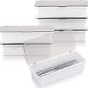 Remerry 6 Pcs Flatware Tray with Lid and Drainer, Plastic Utensil Organizer, Kitchen Cutlery Transparent Storage Box with Lid and Drain Rack, Drawer Tableware Storage Box for Home and Travel (White)