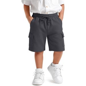 Toddler Baby Boys' Cargo Shorts | Knee Length, Drawstring, Pull On, Uniform Shorts, Sweat Shorts with Pockets, Back to School, Play, Casual, for Boys 18M-5T