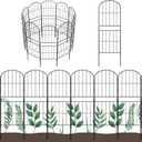 OUSHENG Decorative Garden Fence Fencing 10 Pack, 36in (H) x 10.8ft (L) Rustproof Metal Wire Panel Border Animal Barrier for Dog, Flower Edging for Yard Landscape Patio Outdoor Decor, Arched