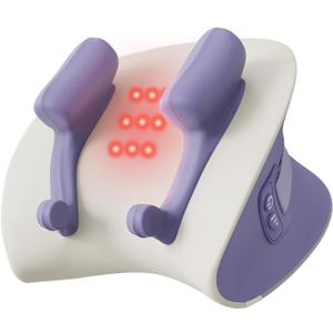 Shoulder and Neck Heating Massage Pillow, Electric Neck Massager with Heat, 3 Modes & Adjustable Strength, Deep Tissue Cervical Massager for Neck Shoulder Pain Relief, White Purple