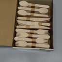 100% Compostable Cutlery Set - 300 Pieces Wooden Compostable Utensils [120 Forks, 90 Knives, 90 Spoons] - Disposable Wooden Cutlery, Eco Friendly Forks And Spoons Disposable Cutlery Set Party Utensils