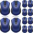Hoteam 12 Pcs Blue Wired Computer Mouse Bulk Cord USB Computer Mice Ergonomic Wired Mouse for Pcs, Computers, Laptops, Gaming Office Home Supplies