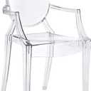 Modway Casper Modern Acrylic Stacking Kitchen and Dining Room Arm Chair in Clear - Fully Assembled, One Dining Armchair