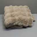 Bedsure Get Cozy Bliss Faux Fur Throw Blanket for Couch, Fuzzy Soft Plush Thick Bubble Blanket for Sofa Bedroom Living Room, 50 * 60 Inches Beige