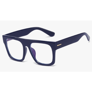 Unisex Stylish Square Non-prescription Eyeglasses Glasses Flat Top Big Eyeglass Frames Large lens Clear Lens Eyewear