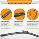 AUTOBOO 28"+28" Windshield Wipers with 12 Inch Rear Wiper Blade Replacement for Ford Focus 2012 2013 2014 2015 2016 2017 2018 -Original Factory Quality (Pack of 3)