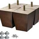 AORYVIC Wood Furniture Legs 3 inch Sofa Legs Pack of 4 Square Couch Legs Brown Mid-Century Modern Replacement Legs for Armchair Recliner Coffee Table Dresser (3 inch)