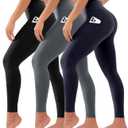 3 Pack High Waisted Leggings for Women No See Through Yoga Pants Tummy Control Leggings for Workout Running Buttery Soft (Black, L)