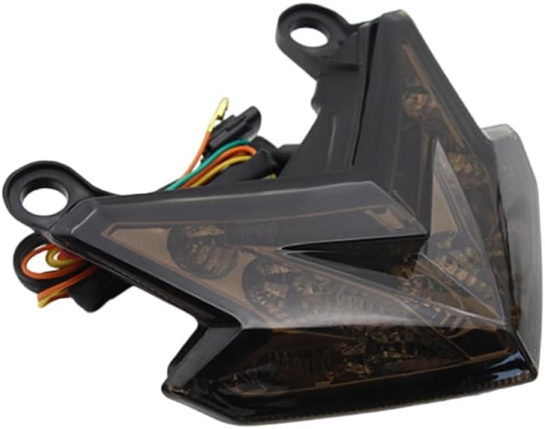 Motorcycle Rear Brake Stop Running Lamp Turn Signal Indicator, Motorcycle Red Amber LED Brake Tail Light, Compatible with Kawasaki Z800 Z125 2016-2021, ZX-6R 2013-2017 - Smoked Lens