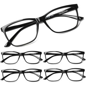 SIGVAN Ladies Reading Glasses Blue Light Blocking Spring Hinge Fashion Pattern Print Eyeglasses for Women (Black)