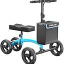 HOMLAND Knee Scooter for Foot Injuries Ankle Surgery, Foldable Steerable Knee Walker with Dual Brakes System, Height Adjustable Handle & Seat, Removable Storage Bag, 300 lbs Capacity