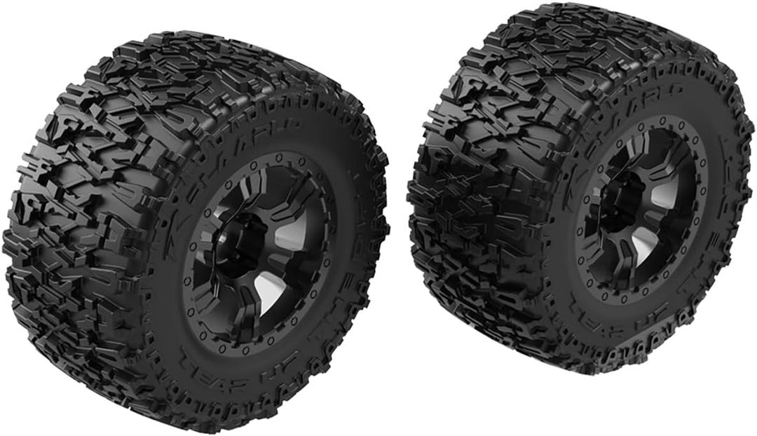 AMORIL 2PCS Assembled Wheel Set for RC Brushless Truck Mini 1/10 RZ001G-A,Part Number R11082