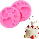 Heart Silicone Molds,2 Pieces Mixed Size Silicone Candy Molds, Heart Shape Molds for Chocolate, Cookie Decor, Pastry, Cake, Jelly, Pudding Making