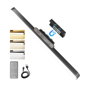 Ensenior 5W Rechargeable Light Bar with Remote, Magnetic Led Lights with Battery Display, 2500mAh Dimmable and Adjustable Angle Makeup Light with 3CCT for Cabinet, Closet, Bathroom and Desk