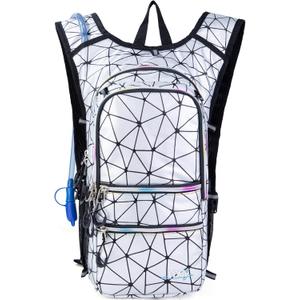 Hydration Backpack Pack with Cool Lights, 2L Water Bladder, Lightweight Bag for Running, Hiking, Bike, Climbing, Music Festival Essential, and Rave