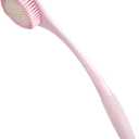 BEDELITE Back Bath Brush Long Handle for Shower - Soft Shower Brush for Men & Women,Back Brush Scrubber(16.4" Long), Skin Exfoliator for Bath Scrubber Body Brush(Pink)