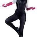MARVEL Spider-Gwen Official Adult Zentai Halloween Costume - Hooded Spandex Jumpsuit with Printed Design and Pull On Mask (S)