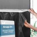 YellyHommy Clear Waterproof Plastic Snap in Shower Curtain Liner Replacement with 2 Magnets 71" W x 66" L for 72" W x 87" L Transparent