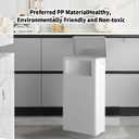 WanWanKa Bathroom Trash Can with Lid,Slim 6 Gallon Commercial Lagre Trash Bin, Tall Skinny Waste Bin with Press Top Lid, Narrow Garbage can for Kitchen,Living Room,Ofice,Laundary Room,Bedroom White