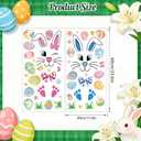 5 x Easter Bunny Window Clings, 12x24 Inch, Large Reusable Static Stickers with Eggs, Spring Decals for Window Glass Door Refrigerator