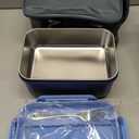 Electric Lunch Box Food Heater, 1.8L Portable Food Warmer 100W Leakproof Heated Lunch Box for Adults Car/Truck/Office with Fork Spoon Carry Bag, 12V/24V/110V