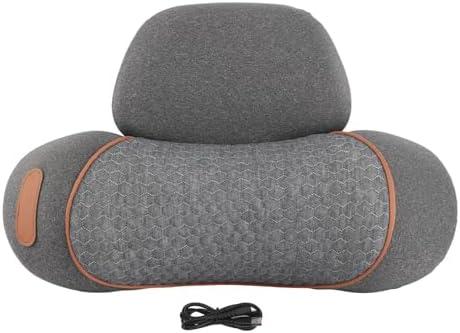 Neck Support Pillow Memory Foam with USB Heating, Grey, 3 Temperature Settings - Soothing Warmth for Neck Pain Relief, Detachable Cover for Easy Cleaning, Ideal for Travel and