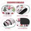 Dish Drying Mat for Kitchen Counter,16"x24" Absorbent Coffee Bar Mat Dish Drainer Rack Mat with Christmas tree and Saint Claus Printed for Kitchen Countertop Decor (Beige White, 16"x24")