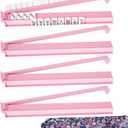 Mahjong Racks with Pushers Set of 4, All in One Acrylic Mahjong Pushers and Racks, Portable American Mahjong Accessories，Pink
