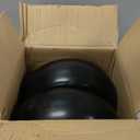 11x4.00-5" Flat Free Lawn Mower Tire and Wheel, Universal 11x4-5 Solid Smooth Replacement Tires for Zero Turn Lawn Mowers, with 3/4" & 5/8" Bearings, 3.4"-4.8" Centered Hub, 350lbs, Gray Rim, 2Pack