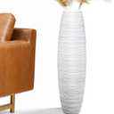Tall Floor Vase, 27.5 inches (70cm, 2.3FT) Floor Vase Sturdy and Luxurious,Tall Vases for Country Home Decor, Living Room, Resin White Vases