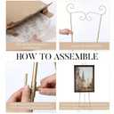 GlikCeil 57" H Gold Metal Scroll Easel Stand for Display Wedding Sign Poster Adjustable Portable Art Easels Poster Easel with Chain Support for Showcasing Pictures Artwork Coffee Exhibition Canvas