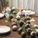 12 Pcs Neutral Textured Christmas Ball Ornaments 2.4 Inch Vintage Metallic Brown Maroon Gold Xmas Tree Ornament Shatterproof Rustic Distressed Xmas Baubles Antique Farmhouse Christmas Decor