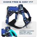 BUMBIN Tactical Dog Harness for Medium Dogs No Pull, Famous TIK Tok No Pull Puppy Harness, Fit Smart Reflective Pet Walking Harness for Training, Adjustable Dog Vest Harness with Handle Blue Camo M