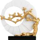 DOVDOV Gold Bird Statue Decor, Gold and White Home Decor, Bird Sculpture Home Decor for Bookshelf Office Shelf on Coffee Table TV Cabinet entryway entryway Decor.