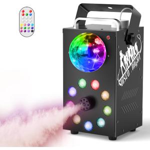Fog Machine, HOLDLAMP 700W Smoke Machine with Disco Ball Lights 9 LED Colorful Light Effect, 3500 CFM Huge Fog with Wireless Remotes and Preheating Light, Perfect for Halloween Christmas Wedding Party
