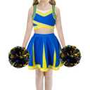 QIKUBI Girls Cheerleader Costume Halloween Cheerleading Uniform Outfit with Accessories for Kids 8T